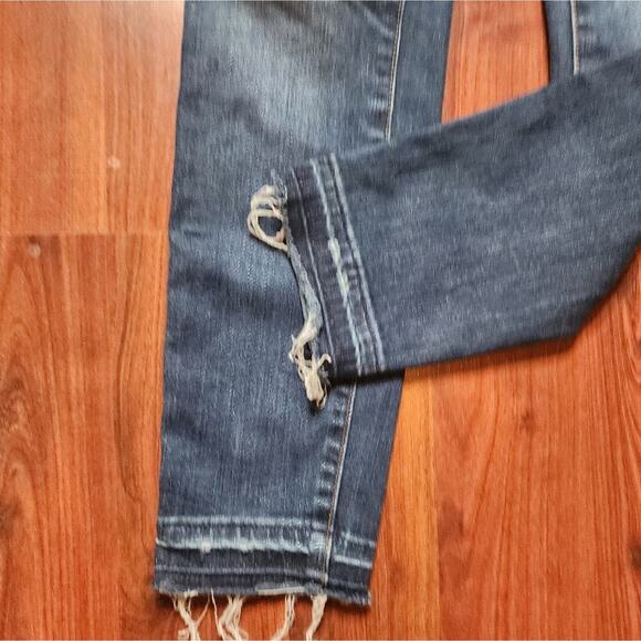 MADEWELL HIGH RISE SKINNY DISTRESSED RAW HEM SIZE 25 - Picture 6 of 10